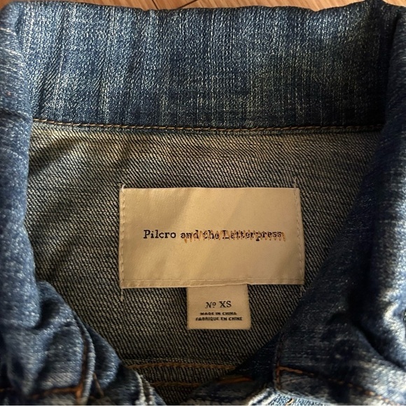 Pilcro and the Letterpress Anthropologie Denim Jean Jacket Women’s XS - Picture 2 of 9